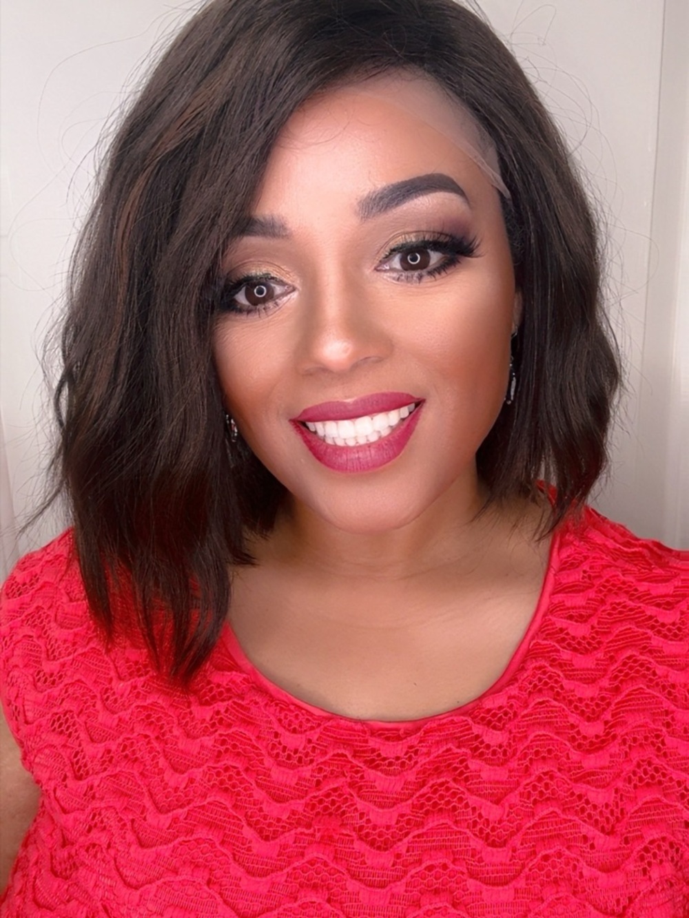 Short Natural Bob Wig in Dark Brown - Unbranded